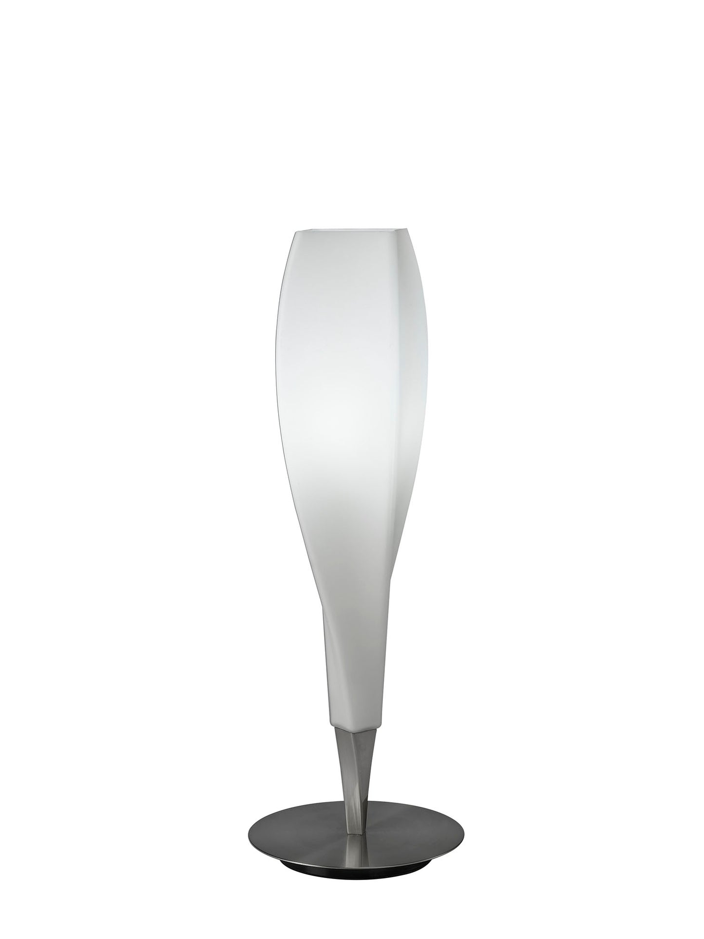 Neo Table Lamp 1 Light E27, Satin Nickel/Frosted White Glass by Mantra