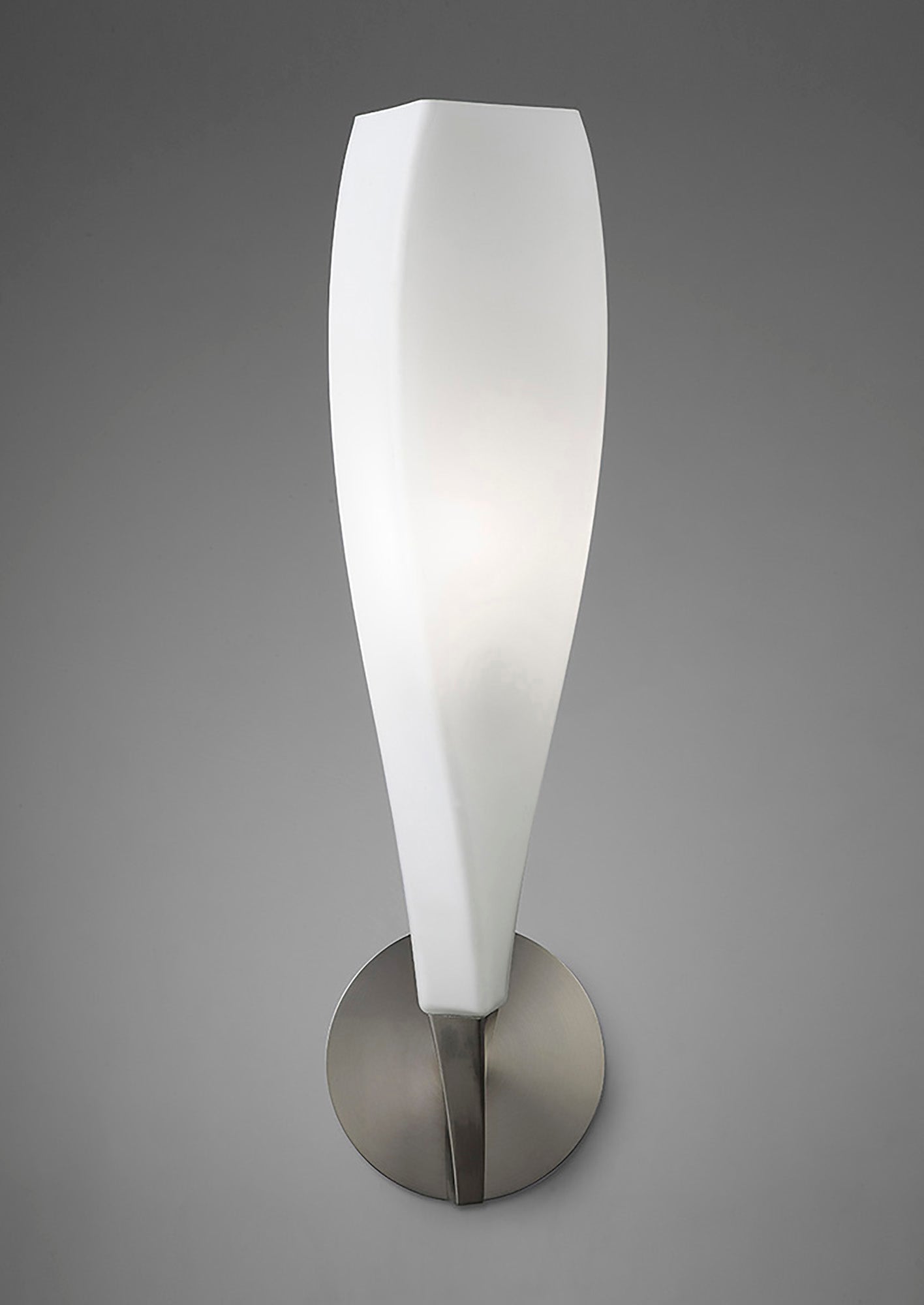 Neo Wall Lamp Switched 1 Light E27, Satin Nickel/Frosted White Glass by Mantra