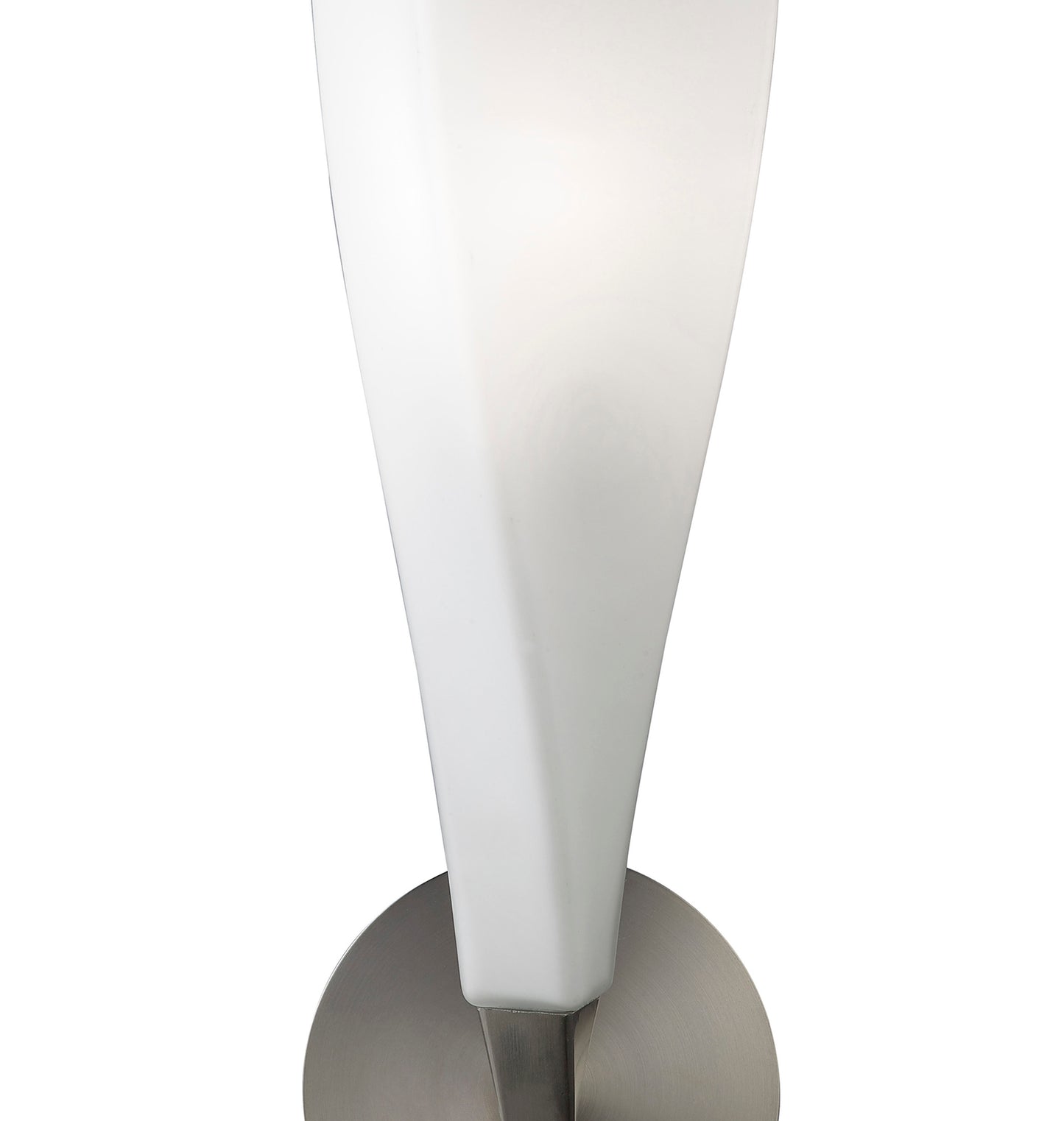 Neo Wall Lamp Switched 1 Light E27, Satin Nickel/Frosted White Glass by Mantra