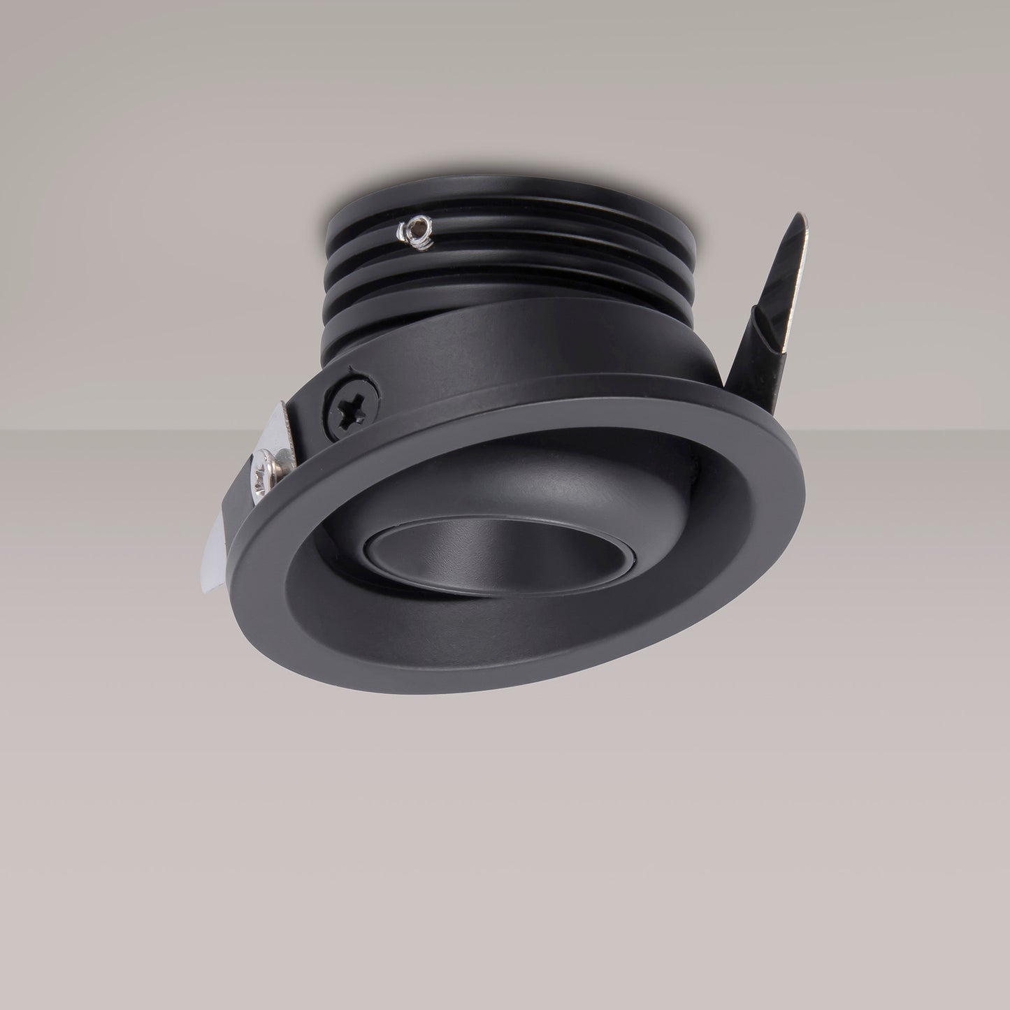 Neptuno Recessed Spotlight Mini Swivel, 3W LED, 3000K, 210lm, Black, 3yrs Warranty by Mantra