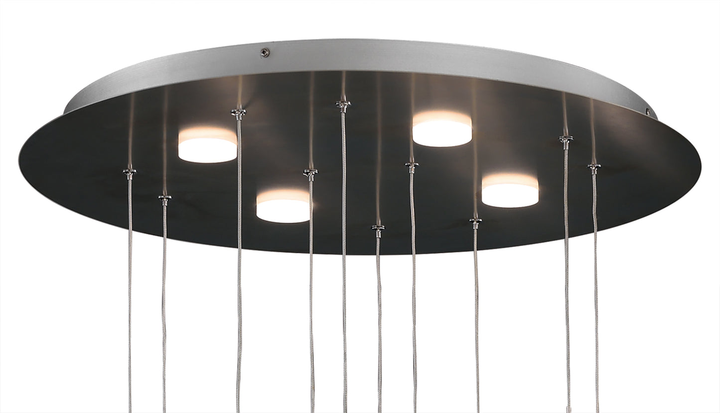 Nido Pendant 62cm Round 5 + 4 Lights 30W + 20W LED 3000K, 4000lm, Chrome, 3yrs Warranty by Mantra