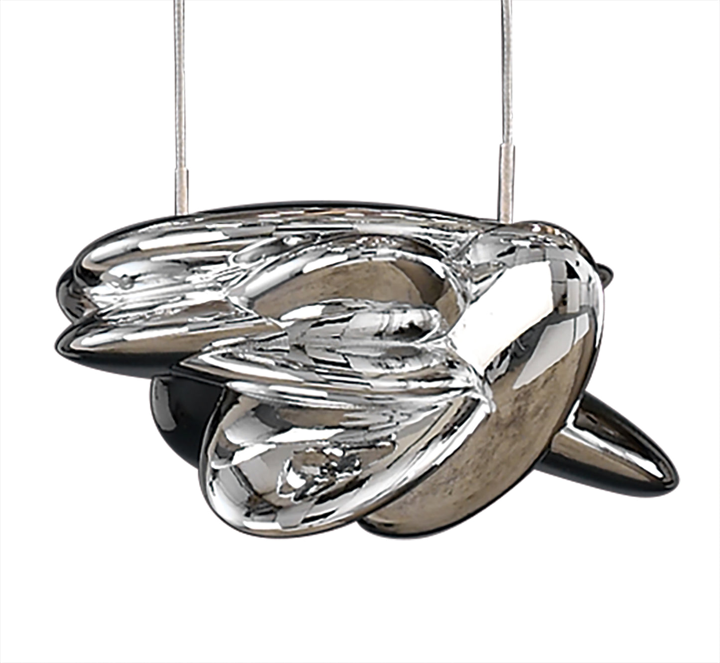 Nido Pendant 62cm Round 5 + 4 Lights 30W + 20W LED 3000K, 4000lm, Chrome, 3yrs Warranty by Mantra