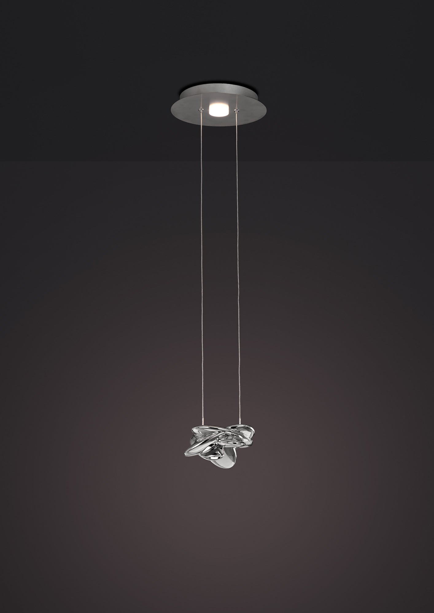 Nido Pendant 25cm Round 1 + 1 Lights 6W + 5W LED 3000K, 800lm, Chrome, 3yrs Warranty by Mantra