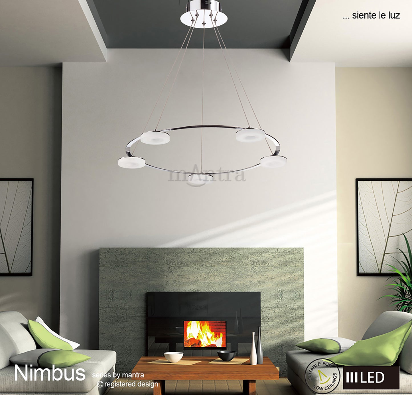 Nimbus Wall Lamp 1 Light 5W LED 3000K, 450lm, Polished Chrome/Frosted Acrylic, 3yrs Warranty by Mantra