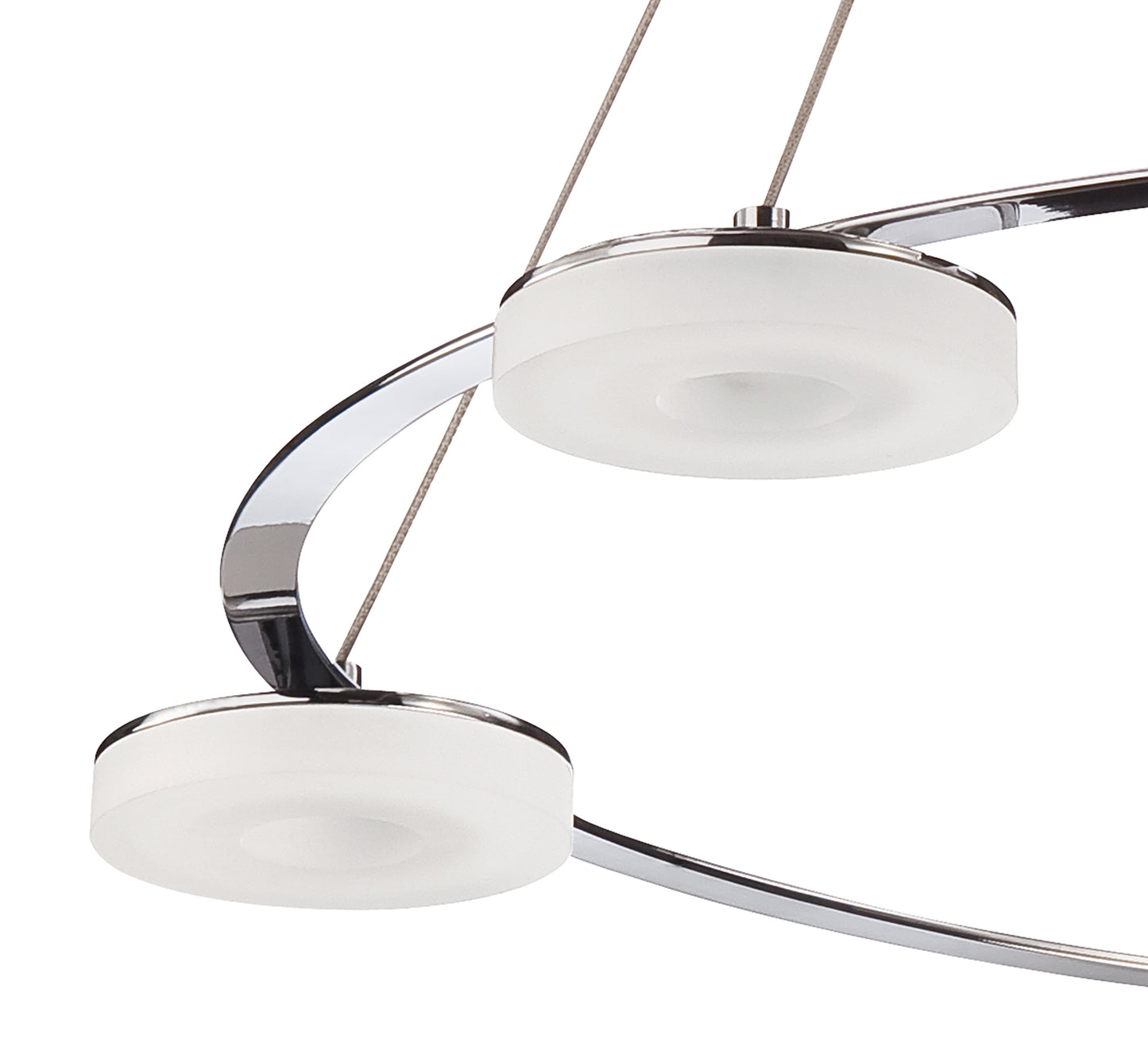 Nimbus Pendant 5 Light 25W LED 3000K, 2200lm, Polished Chrome/Frosted Acrylic, 3yrs Warranty by Mantra