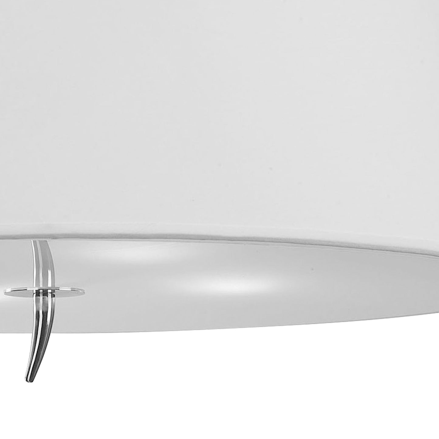 Ninette Flush Ceiling 4 Light E27, Polished Chrome With Ivory White Shade by Mantra