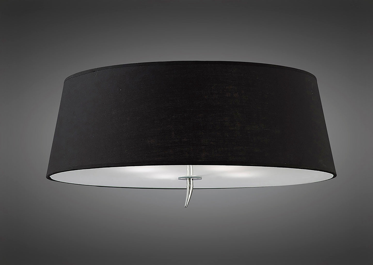 Ninette Flush Ceiling 4 Light E27, Polished Chrome With Black Shade by Mantra