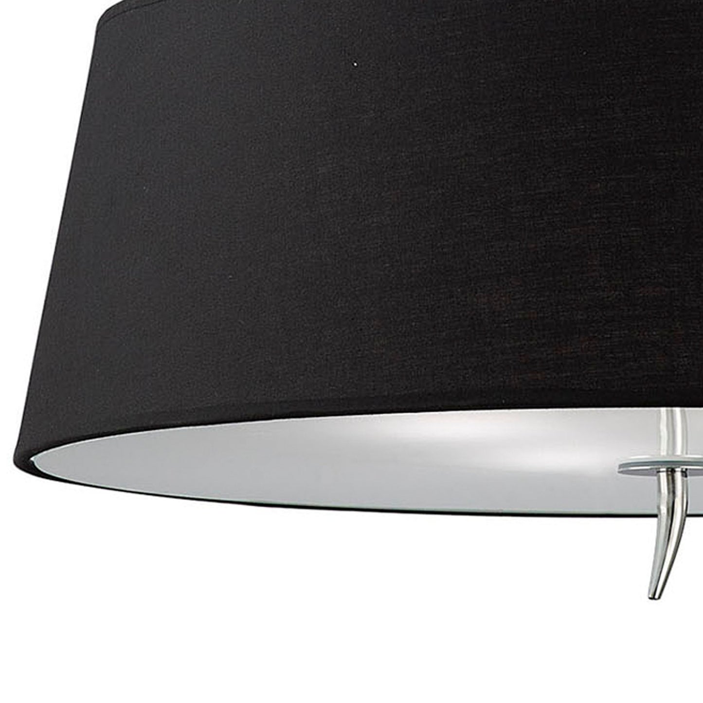 Ninette Flush Ceiling 4 Light E27, Polished Chrome With Black Shade by Mantra