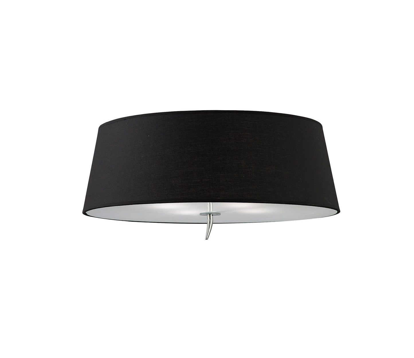 Ninette Flush Ceiling 4 Light E27, Polished Chrome With Black Shade by Mantra