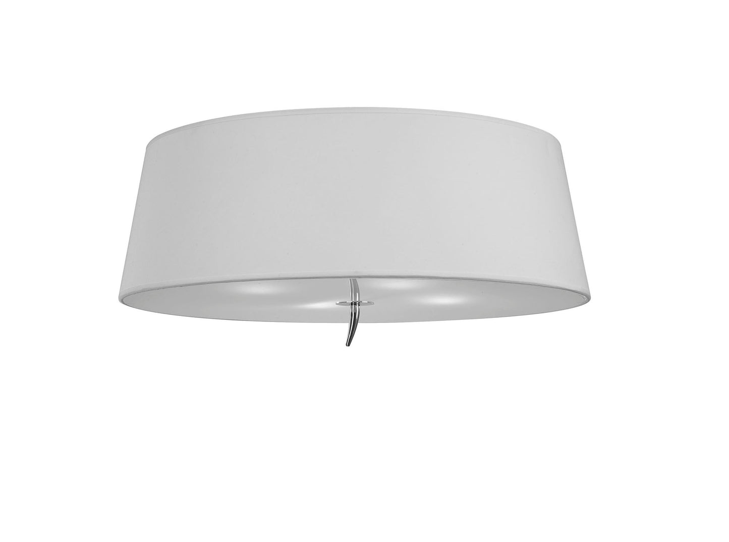 Ninette Flush Ceiling 4 Light E27, Polished Chrome With Ivory White Shade by Mantra