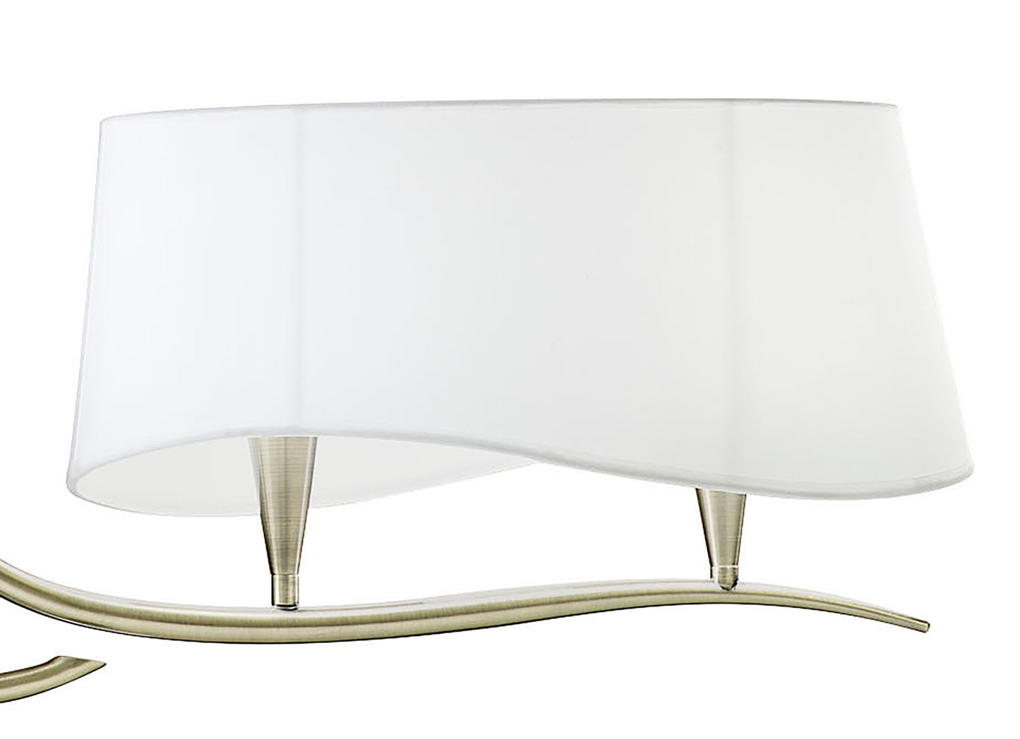 Ninette Linear Pendant 2 Arm 4 Light E14, Antique Brass With Ivory White Shades by Mantra