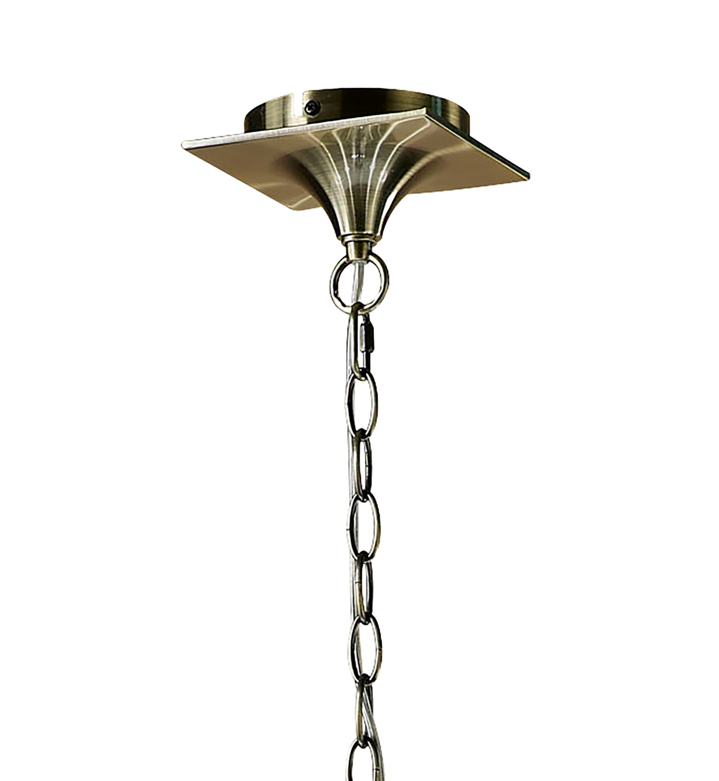 Ninette Linear Pendant 2 Arm 4 Light E14 With Black Shades Antique Brass by Mantra