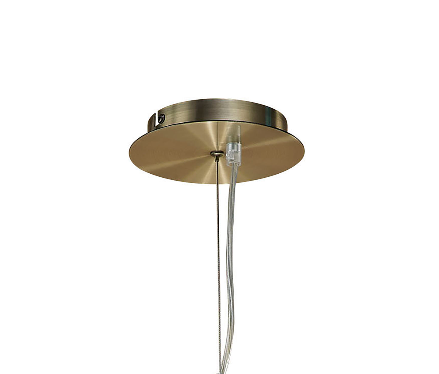 Ninette Pendant 4 Light E27, Antique Brass With Ivory White Shades by Mantra