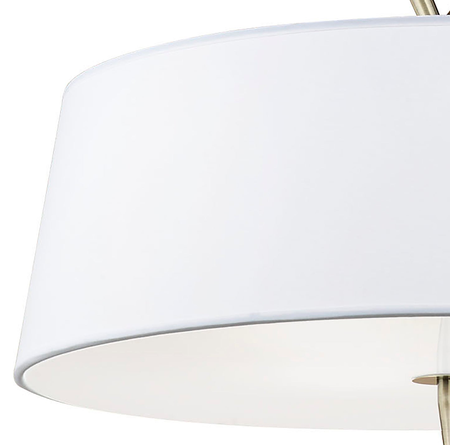 Ninette Pendant 4 Light E27, Antique Brass With Ivory White Shades by Mantra