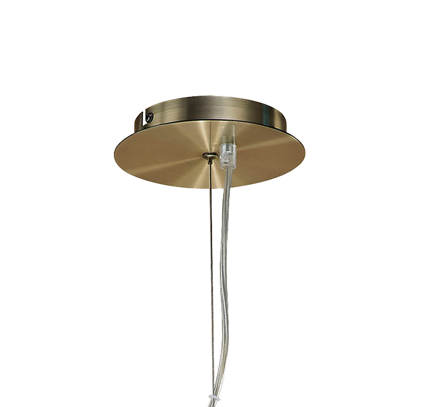 Ninette Pendant 4 Light E27 With Black Shades Antique Brass by Mantra