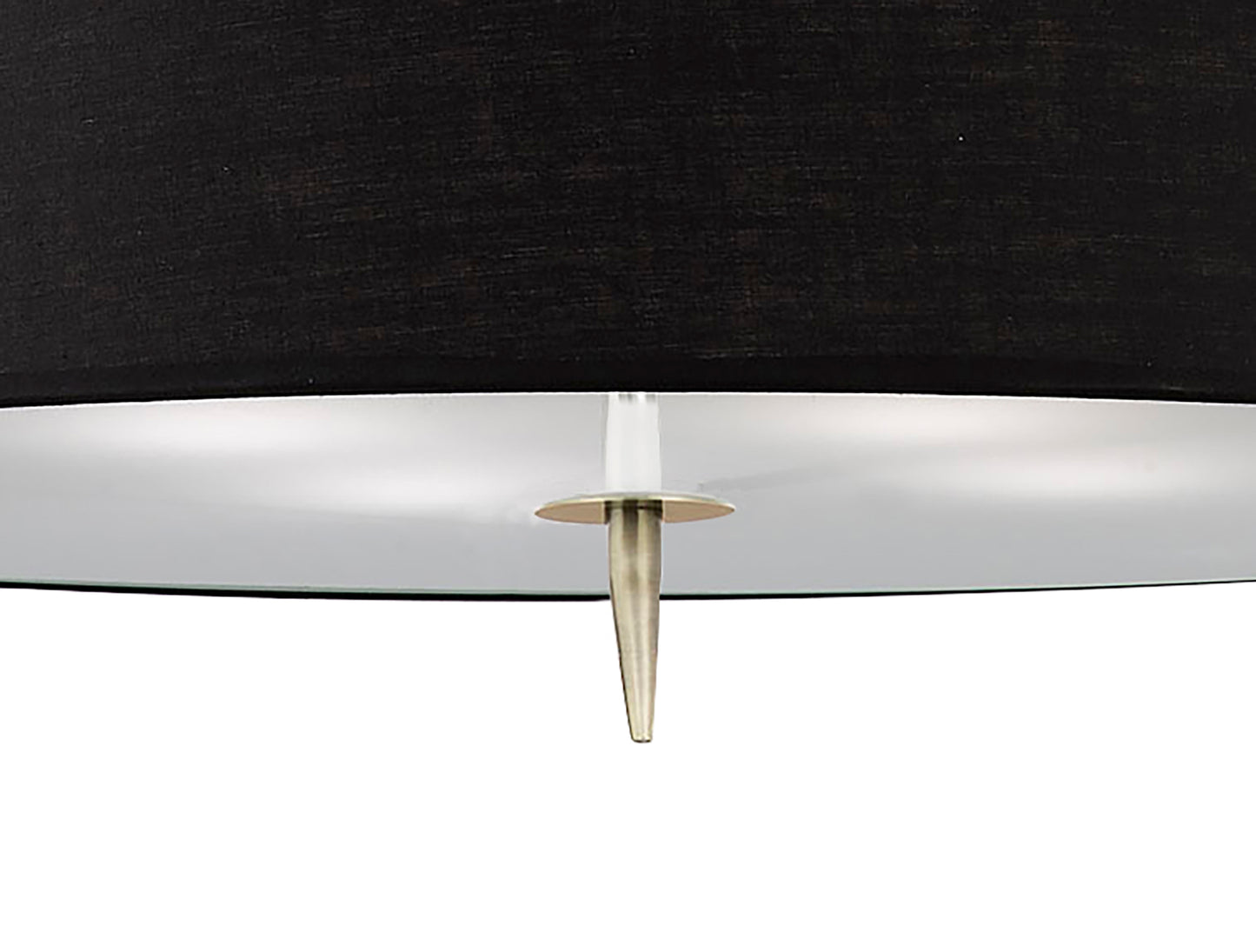 Ninette Pendant 4 Light E27 With Black Shades Antique Brass by Mantra