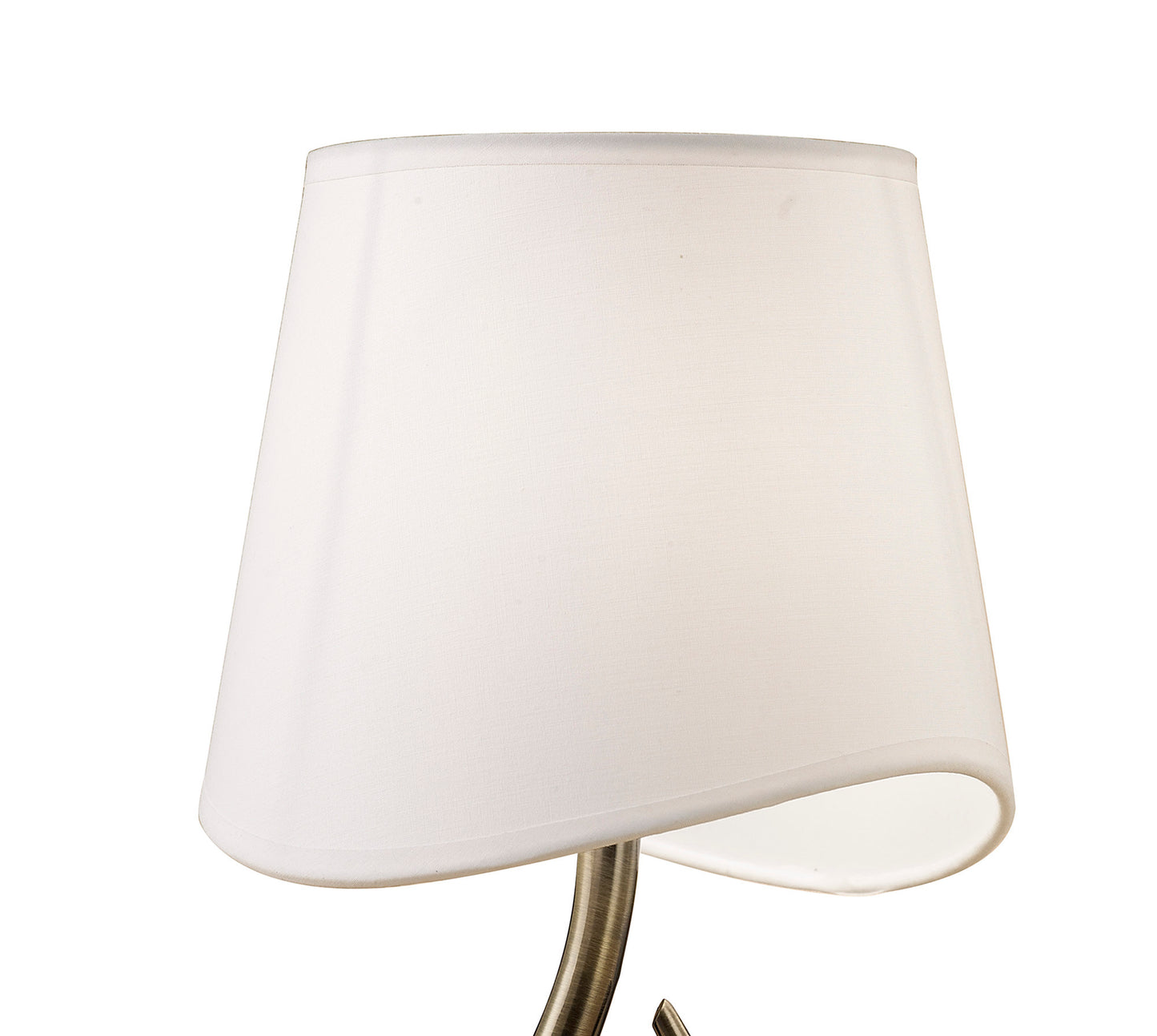 Ninette Table Lamp 1 Light E14 Small, Antique Brass With Ivory White Shade by Mantra