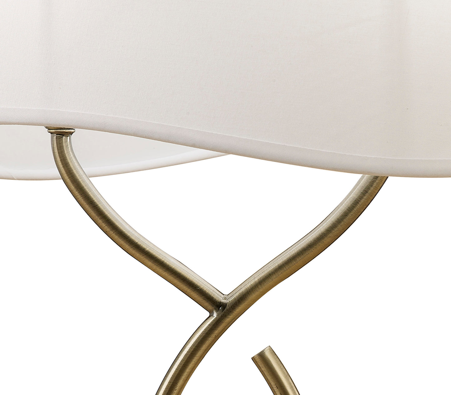 Ninette Table Lamp 2 Light E14 Large, Antique Brass With Ivory White Shade by Mantra