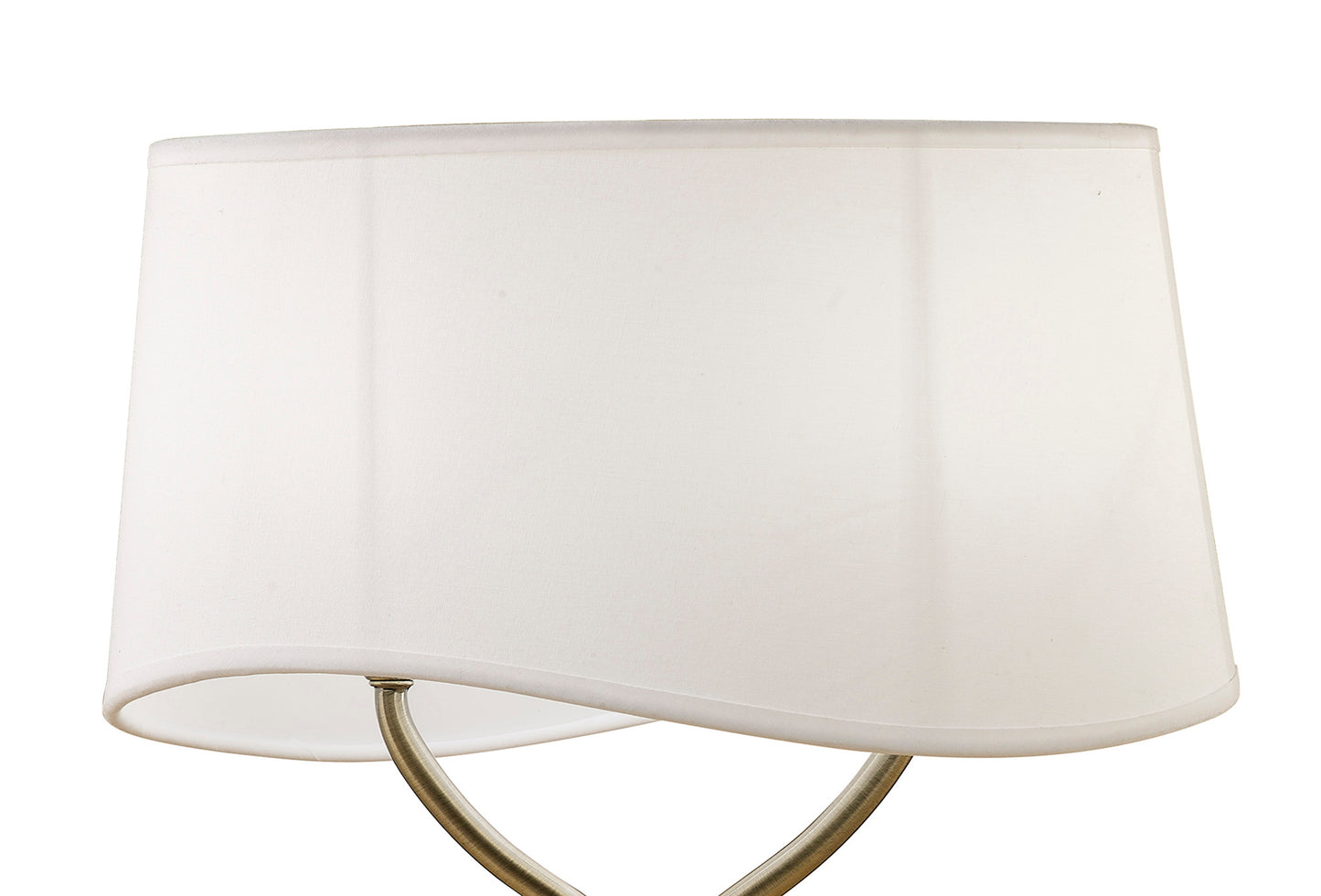 Ninette Table Lamp 2 Light E14 Large, Antique Brass With Ivory White Shade by Mantra