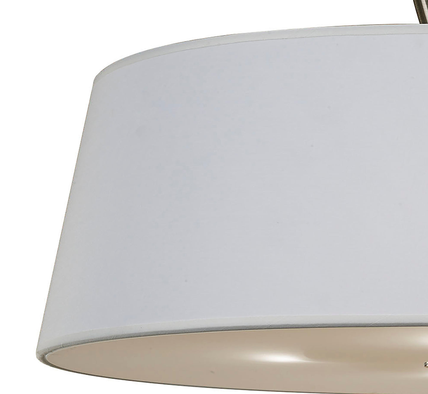 Ninette Semi Flush 4 Light E27, Antique Brass With Ivory White Shade by Mantra