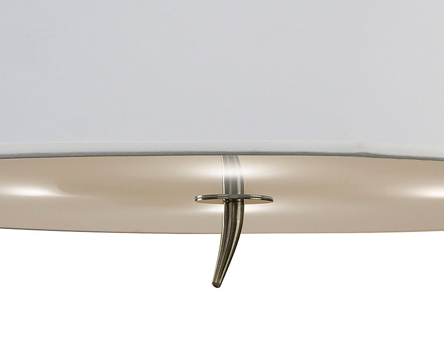 Ninette Semi Flush 4 Light E27, Antique Brass With Ivory White Shade by Mantra