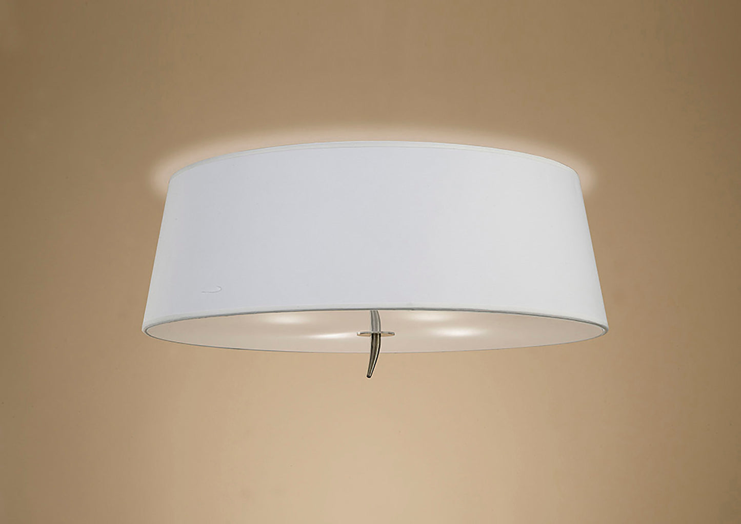 Ninette Flush Ceiling 4 Light E27, Antique Brass With Ivory White Shade by Mantra