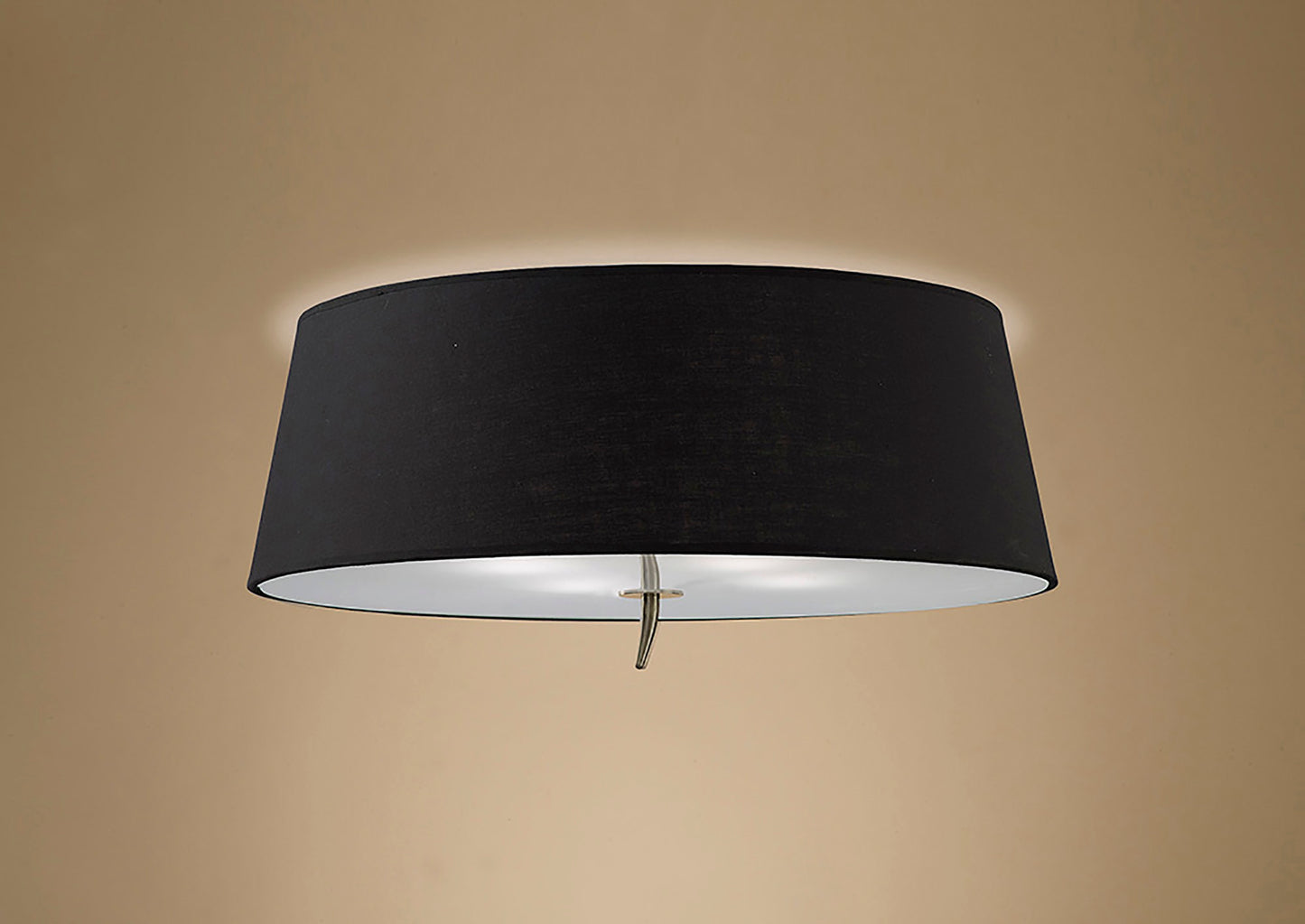 Ninette Ceiling 4 Light E27, Antique Brass With Black Shade by Mantra