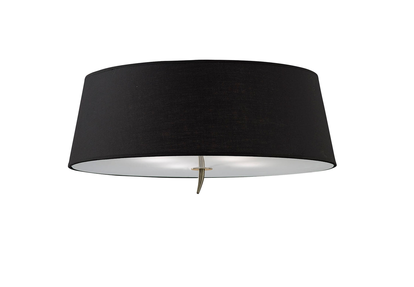 Ninette Ceiling 4 Light E27, Antique Brass With Black Shade by Mantra