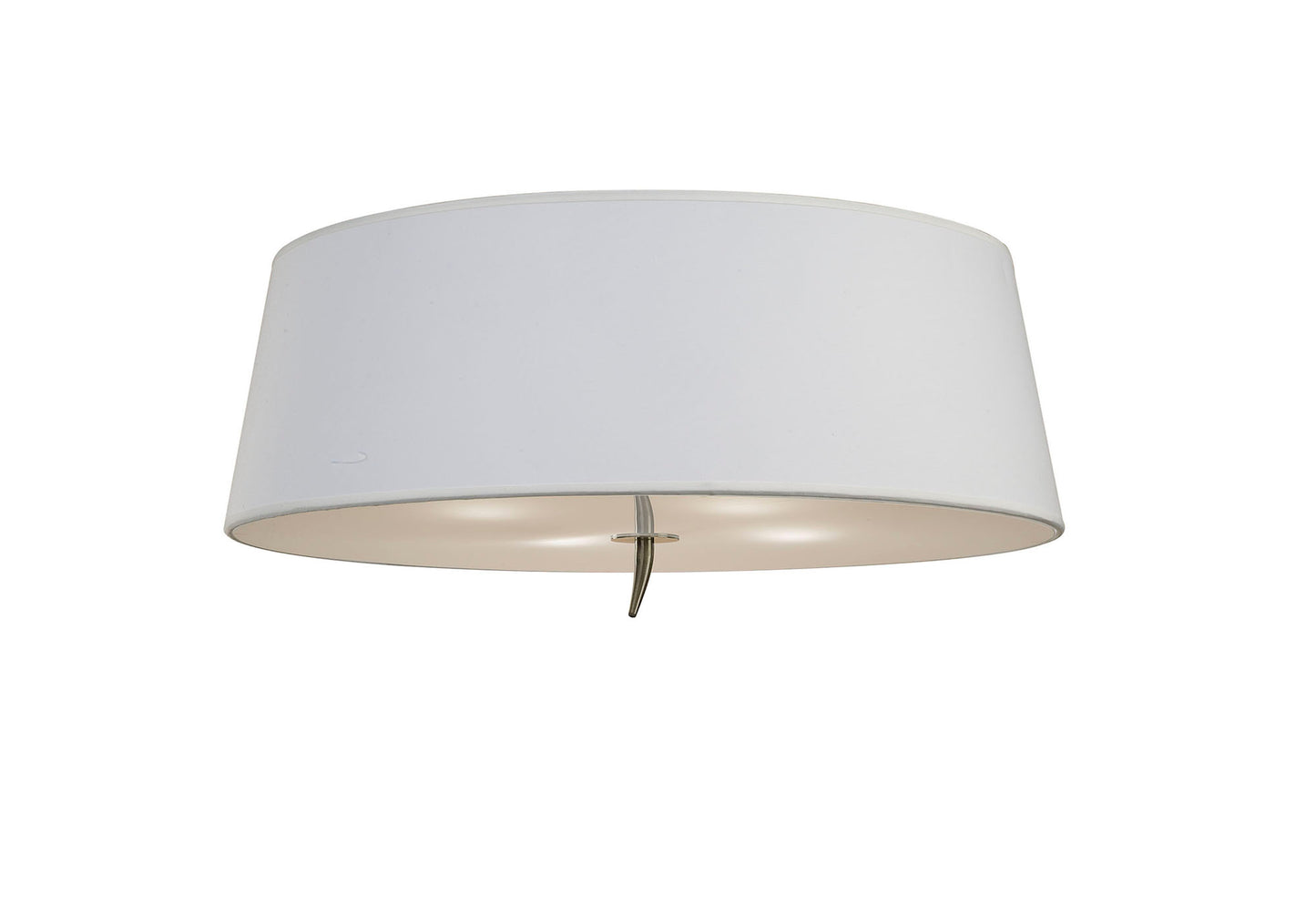 Ninette Flush Ceiling 4 Light E27, Antique Brass With Ivory White Shade by Mantra