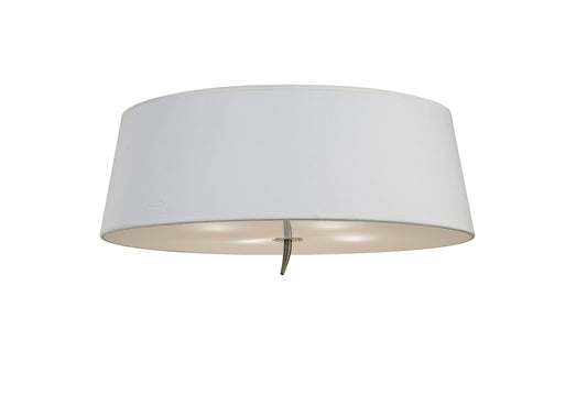 Ninette Flush Ceiling 4 Light E27, Antique Brass With Ivory White Shade by Mantra