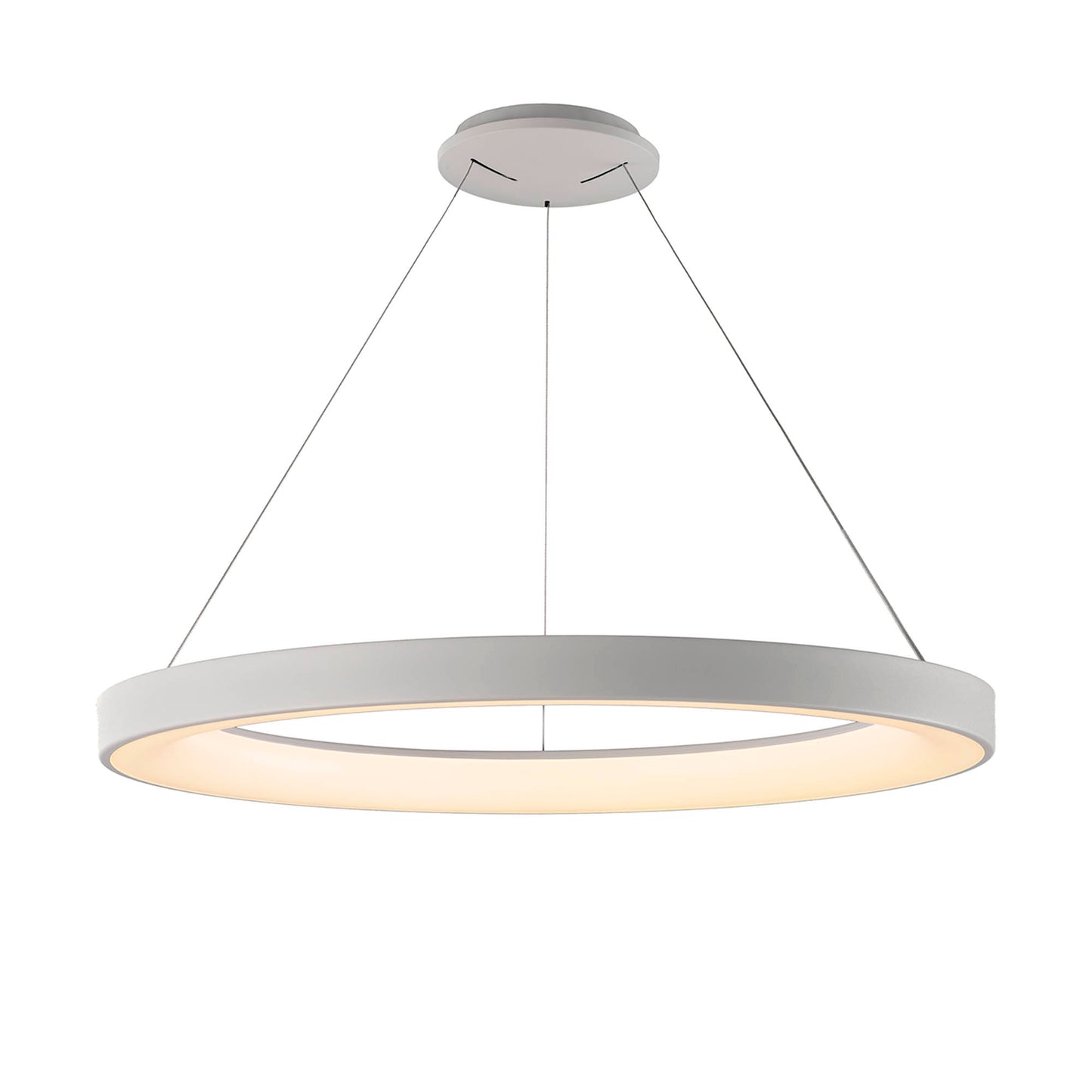 Niseko Ring Pendant 90cm 66W LED, 3000K-6000K Tuneable, 4200lm, Remote Control, White, 3yrs Warranty by Mantra