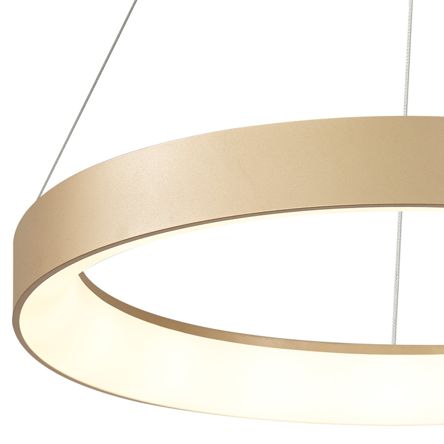 Niseko Ring Pendant 45cm 30W LED, 3000K-6000K Tuneable, 2100lm, Remote Control, Gold, 3yrs Warranty by Mantra