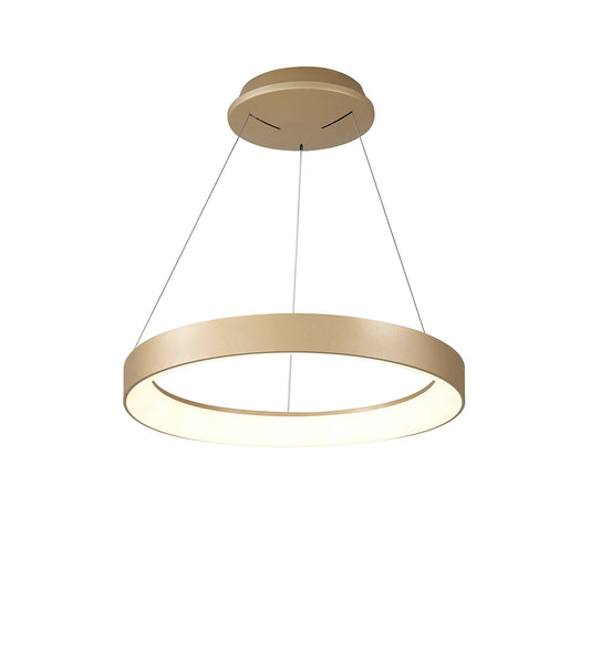 Niseko Ring Pendant 45cm 30W LED, 3000K-6000K Tuneable, 2100lm, Remote Control, Gold, 3yrs Warranty by Mantra