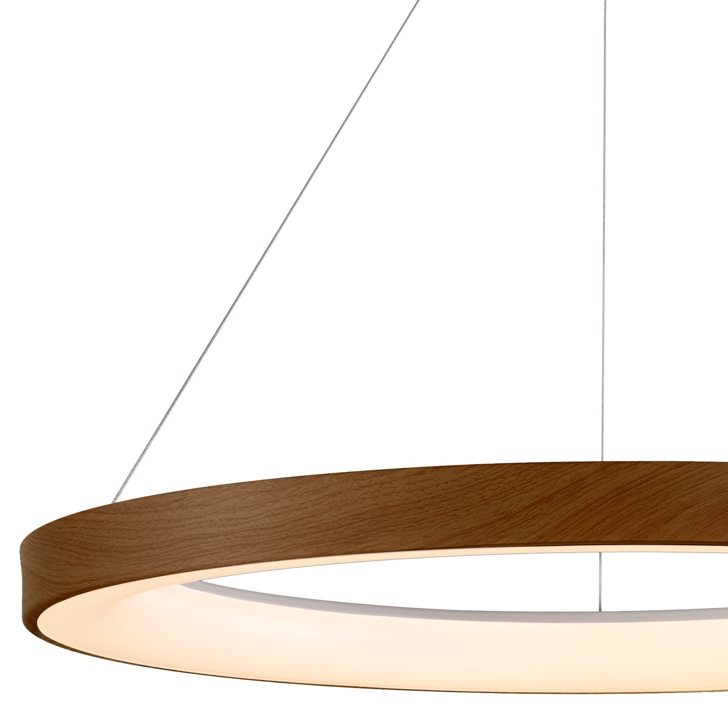 Niseko Ring Pendant 90cm 66W LED, 3000K-6000K Tuneable, 5440lm, Remote Control, Wood, 3yrs Warranty by Mantra