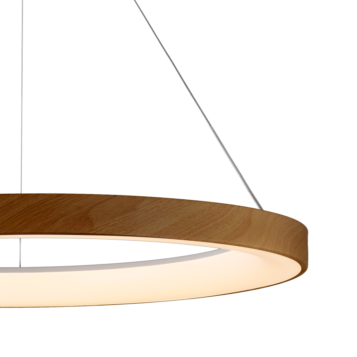 Niseko Ring Pendant 90cm 66W LED, 3000K-6000K Tuneable, 5440lm, Remote Control, Wood, 3yrs Warranty by Mantra