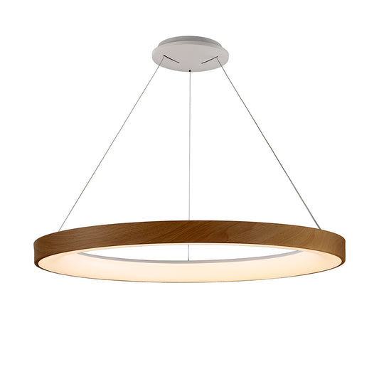 Niseko Ring Pendant 90cm 66W LED, 3000K-6000K Tuneable, 5440lm, Remote Control, Wood, 3yrs Warranty by Mantra