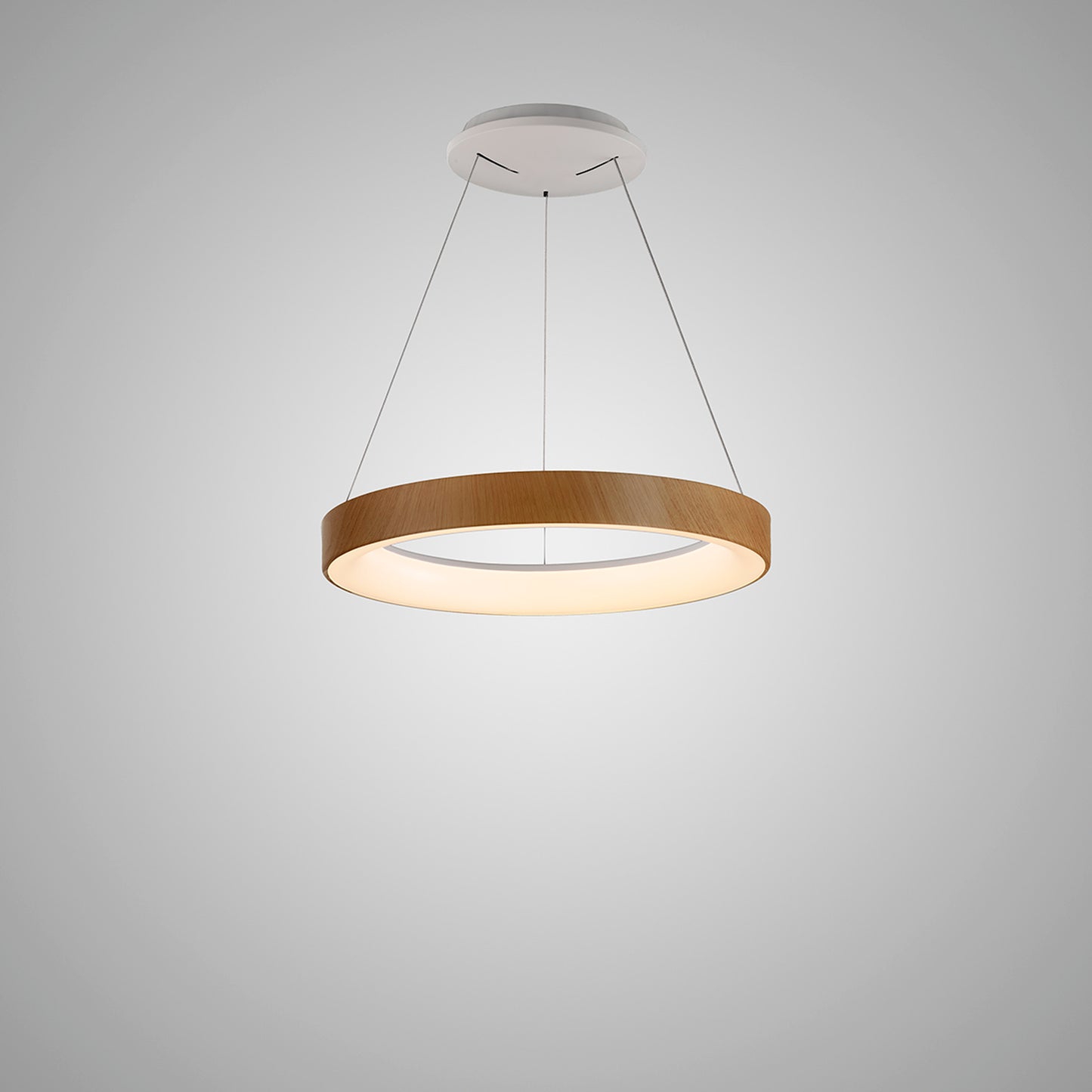 Niseko Ring Pendant 45cm 32W LED, 3000K-6000K Tuneable, 2560lm, Remote Control, Wood, 3yrs Warranty by Mantra