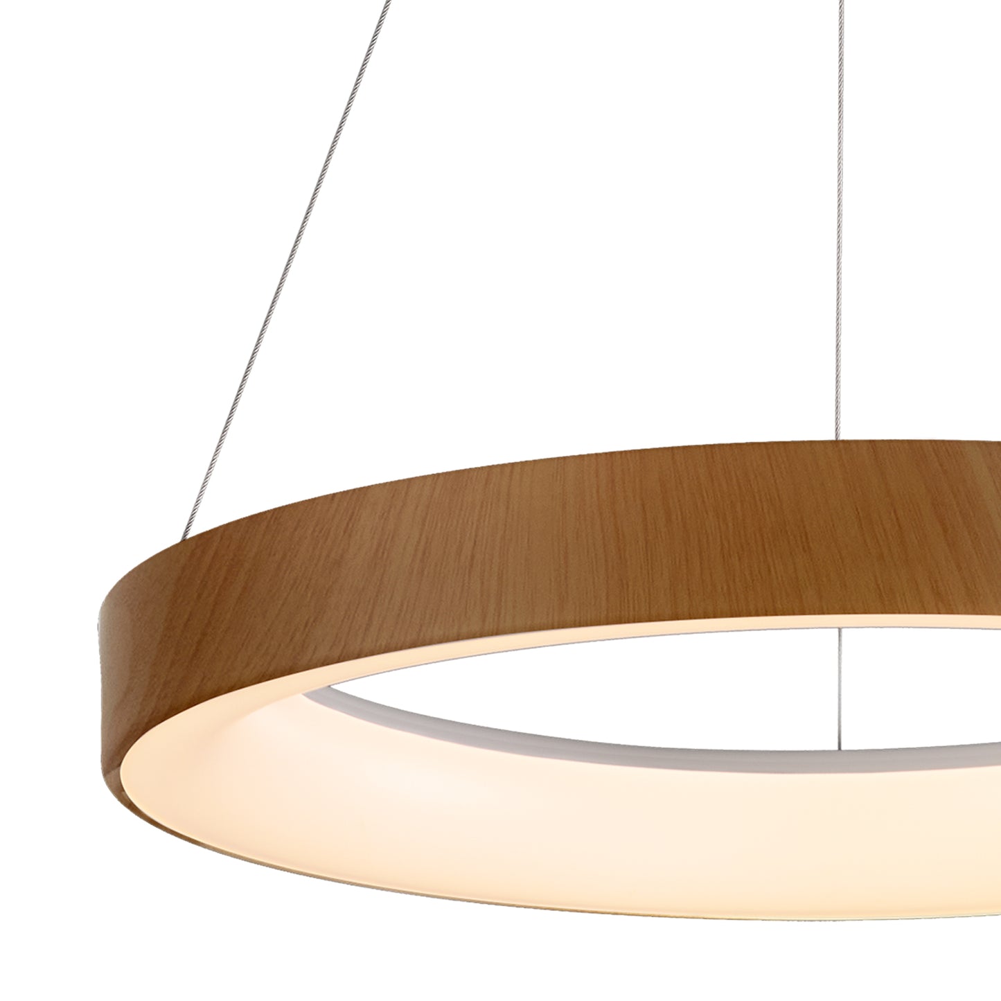 Niseko Ring Pendant 45cm 32W LED, 3000K-6000K Tuneable, 2560lm, Remote Control, Wood, 3yrs Warranty by Mantra