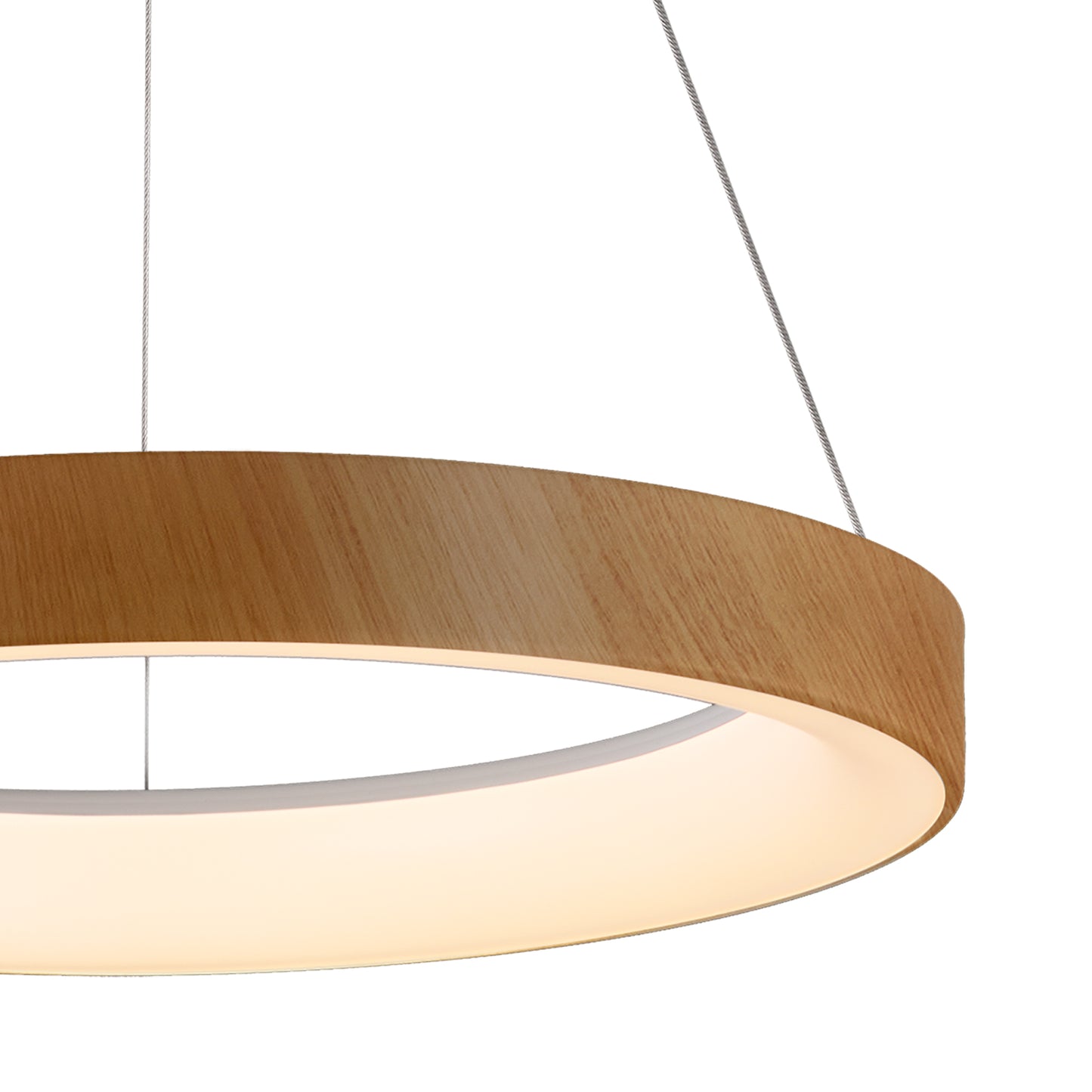 Niseko Ring Pendant 45cm 32W LED, 3000K-6000K Tuneable, 2560lm, Remote Control, Wood, 3yrs Warranty by Mantra