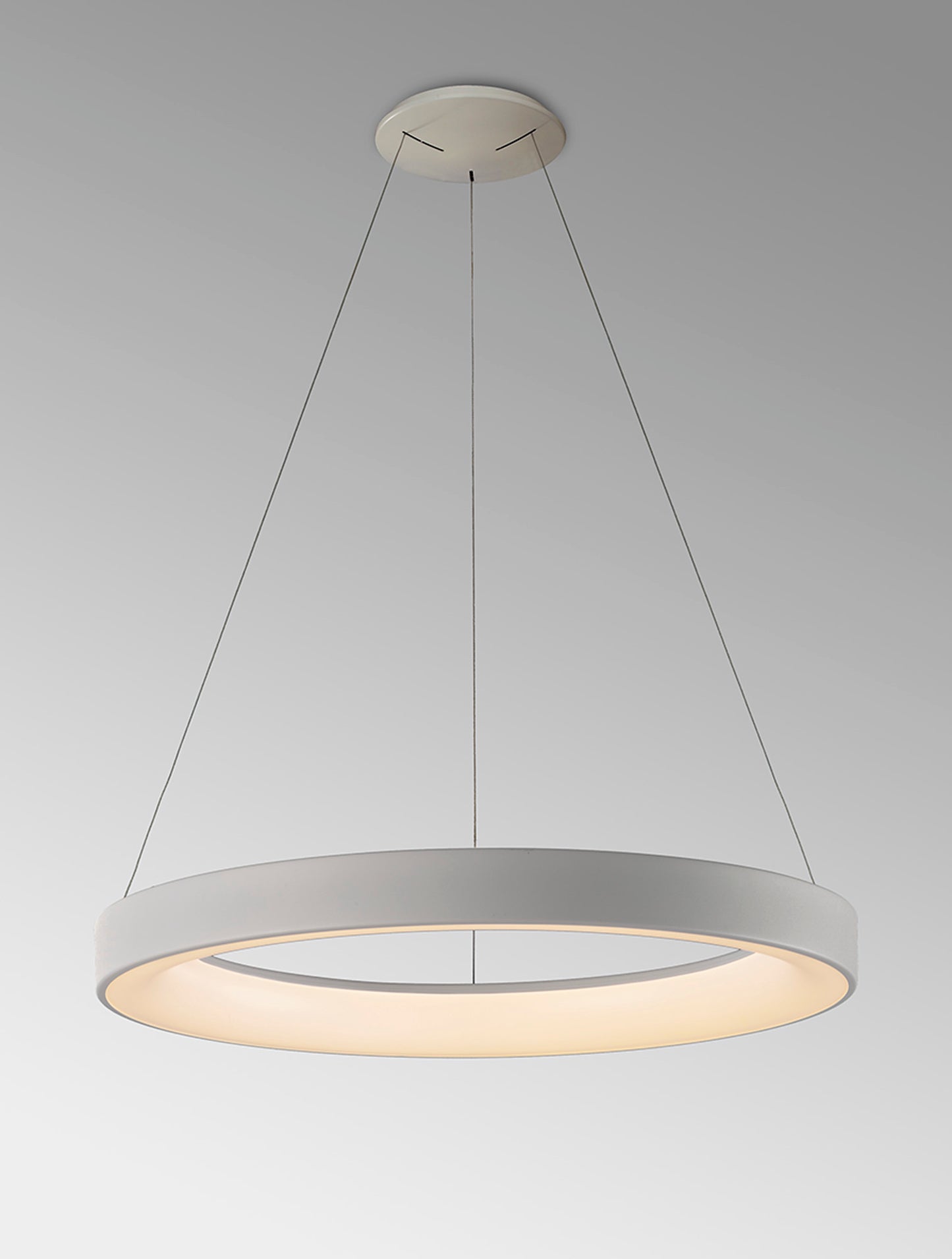 Niseko II Ring Pendant 65cm 50W LED, 2700K-5000K Tuneable, 3760lm, Remote Control & APP, White, 3yrs Warranty by Mantra