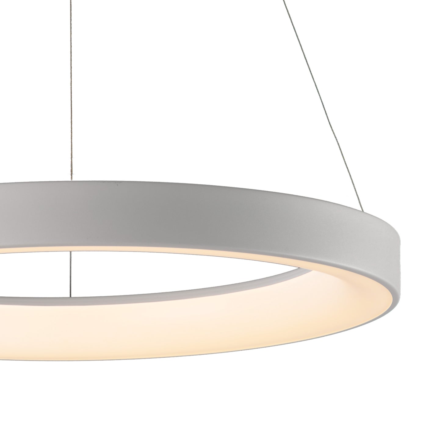 Niseko II Ring Pendant 65cm 50W LED, 2700K-5000K Tuneable, 3760lm, Remote Control & APP, White, 3yrs Warranty by Mantra