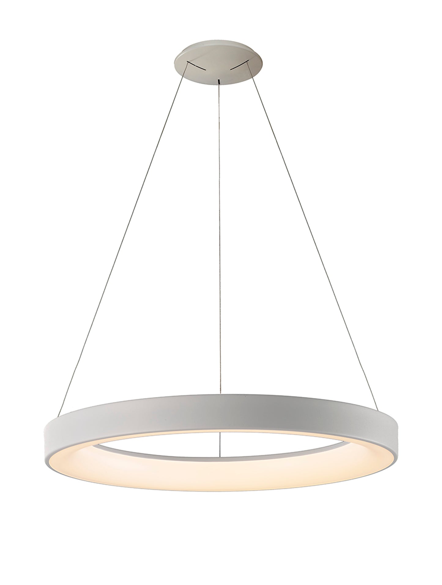 Niseko II Ring Pendant 65cm 50W LED, 2700K-5000K Tuneable, 3760lm, Remote Control & APP, White, 3yrs Warranty by Mantra