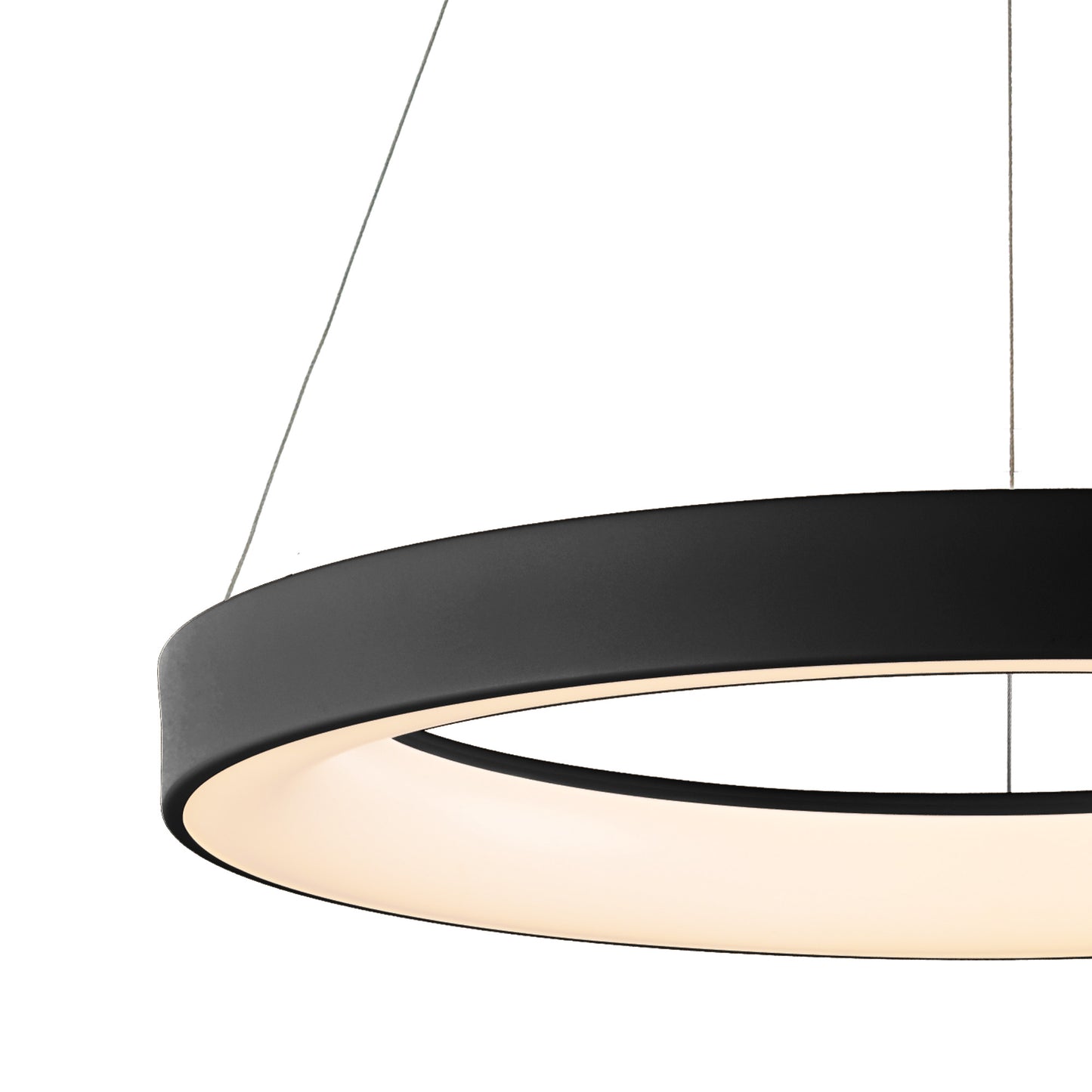 Niseko II Ring Pendant 65cm 50W LED, 2700K-5000K Tuneable, 3760lm, Remote Control & APP, Black, 3yrs Warranty by Mantra