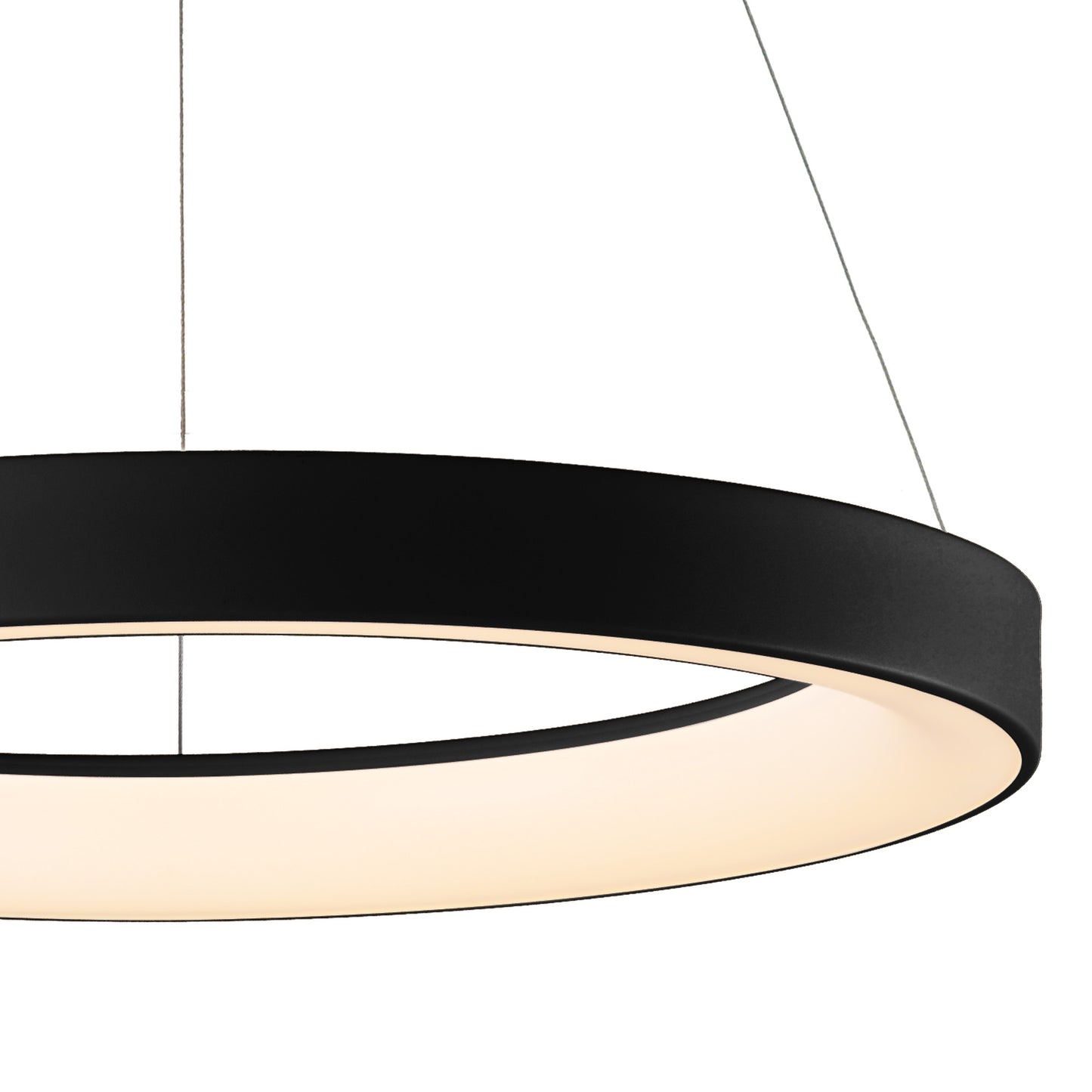 Niseko II Ring Pendant 65cm 50W LED, 2700K-5000K Tuneable, 3760lm, Remote Control & APP, Black, 3yrs Warranty by Mantra