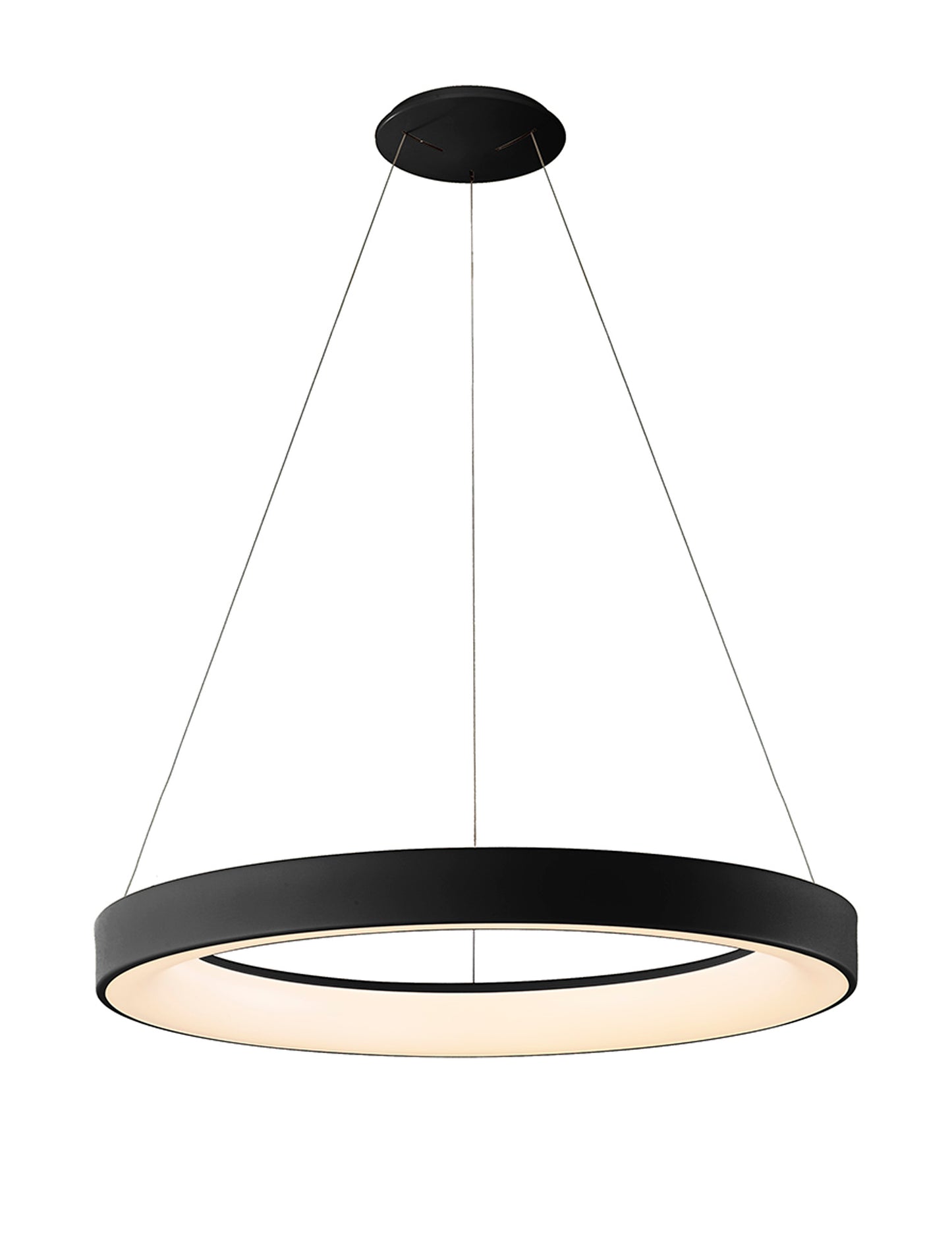 Niseko II Ring Pendant 65cm 50W LED, 2700K-5000K Tuneable, 3760lm, Remote Control & APP, Black, 3yrs Warranty by Mantra