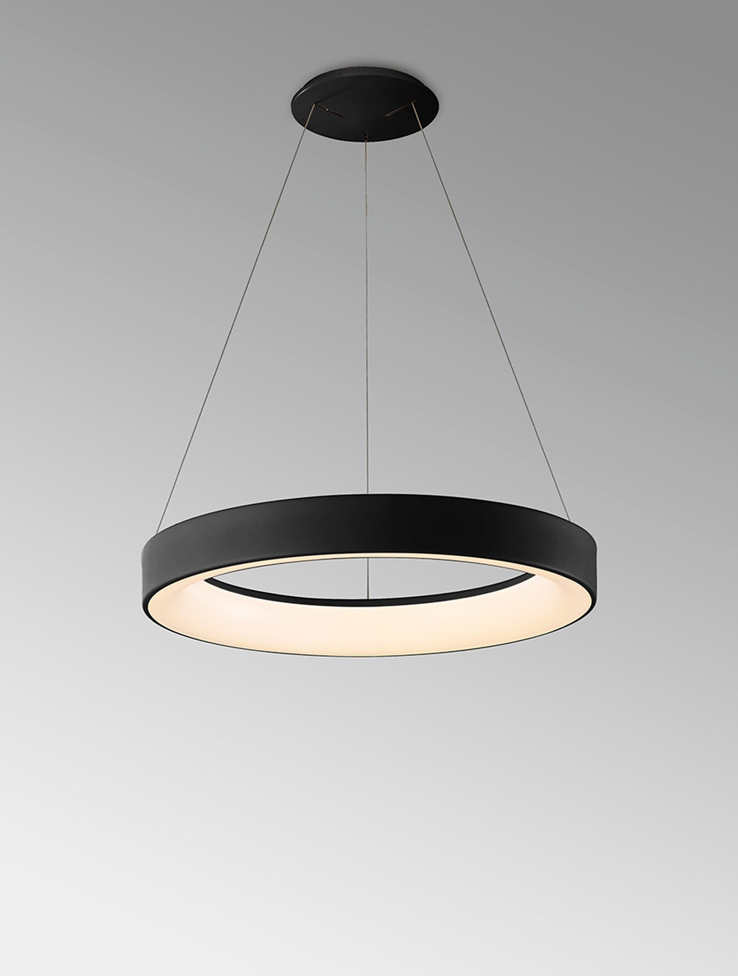 Niseko II Ring Pendant 50cm 40W LED, 2700K-5000K Tuneable, 2950lm, Remote Control & APP, Black, 3yrs Warranty by Mantra