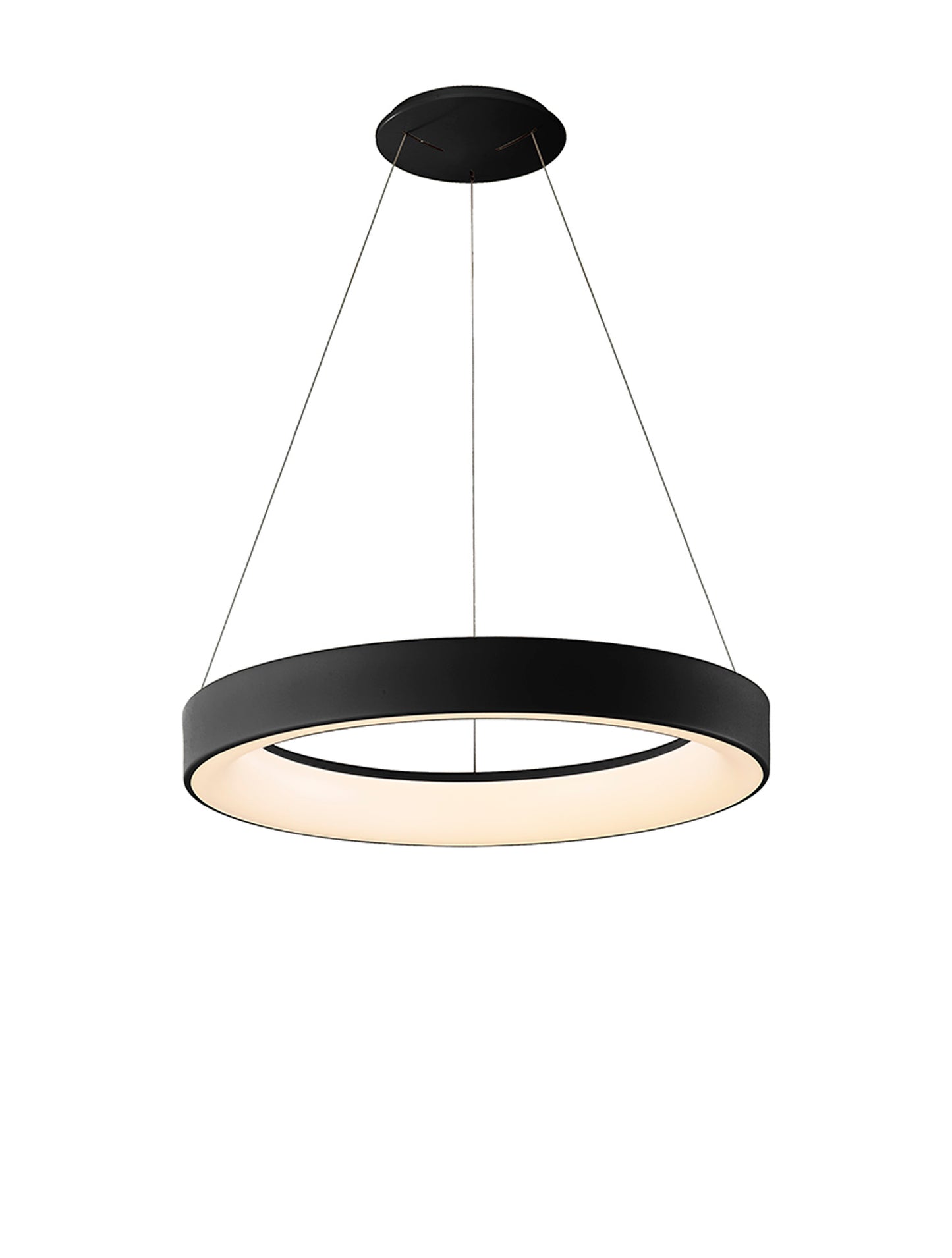 Niseko II Ring Pendant 50cm 40W LED, 2700K-5000K Tuneable, 2950lm, Remote Control & APP, Black, 3yrs Warranty by Mantra