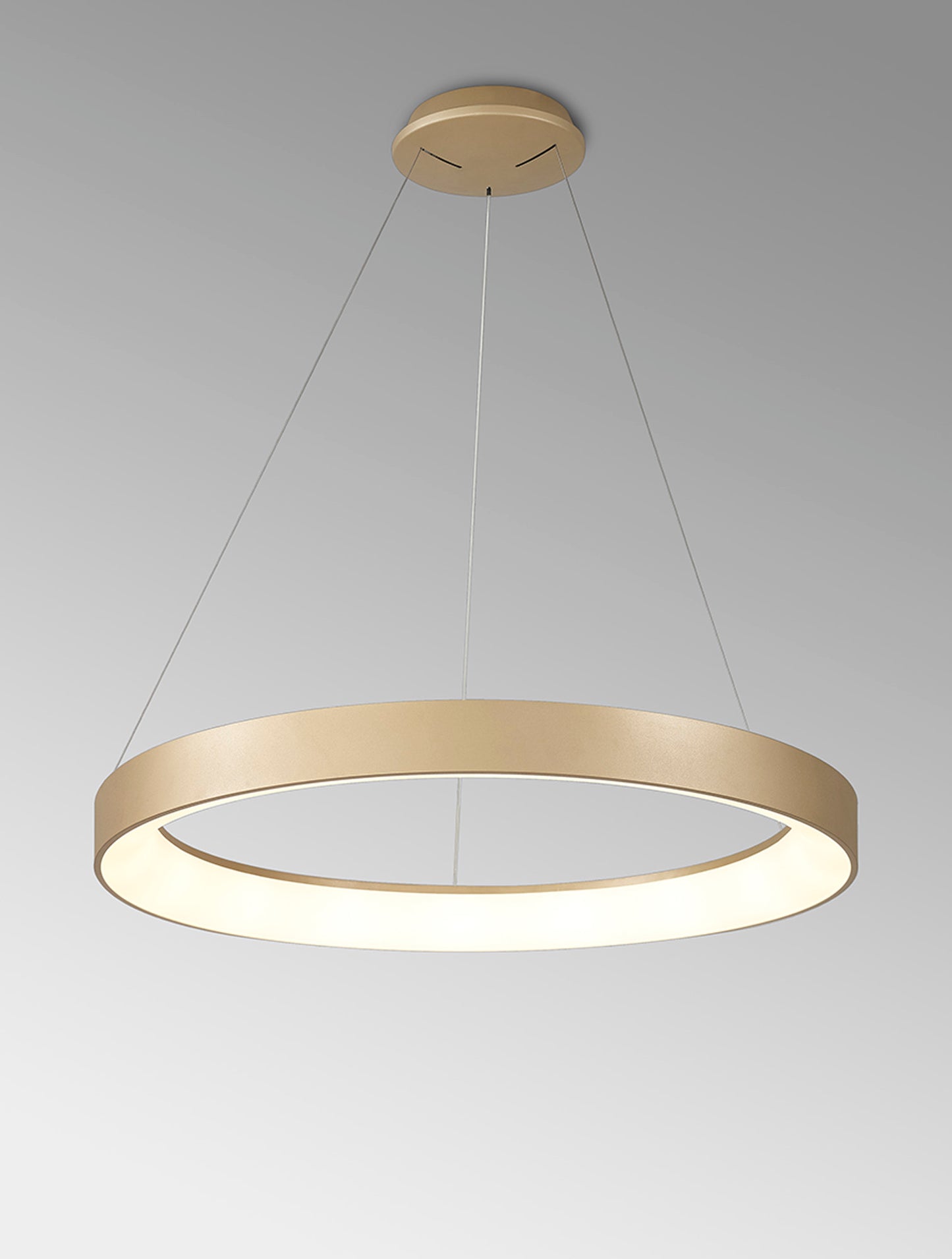 Niseko II Ring Pendant 65cm 50W LED, 2700K-5000K Tuneable, 3760lm, Remote Control & APP, Gold, 3yrs Warranty by Mantra