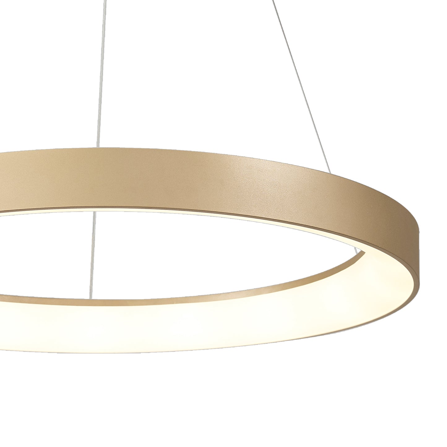 Niseko II Ring Pendant 65cm 50W LED, 2700K-5000K Tuneable, 3760lm, Remote Control & APP, Gold, 3yrs Warranty by Mantra