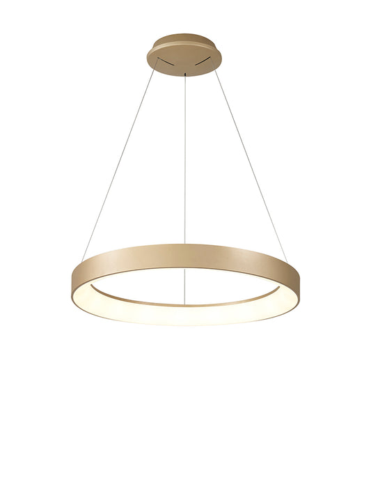 Niseko II Ring Pendant 50cm 40W LED, 2700K-5000K Tuneable, 2950lm, Remote Control & APP, Gold, 3yrs Warranty by Mantra